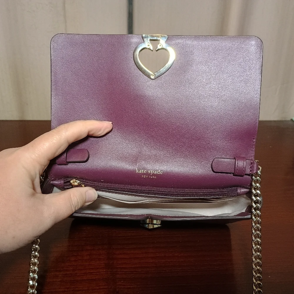 Kate Spade Purple Calf Hair Leopard Chain Crossbody
